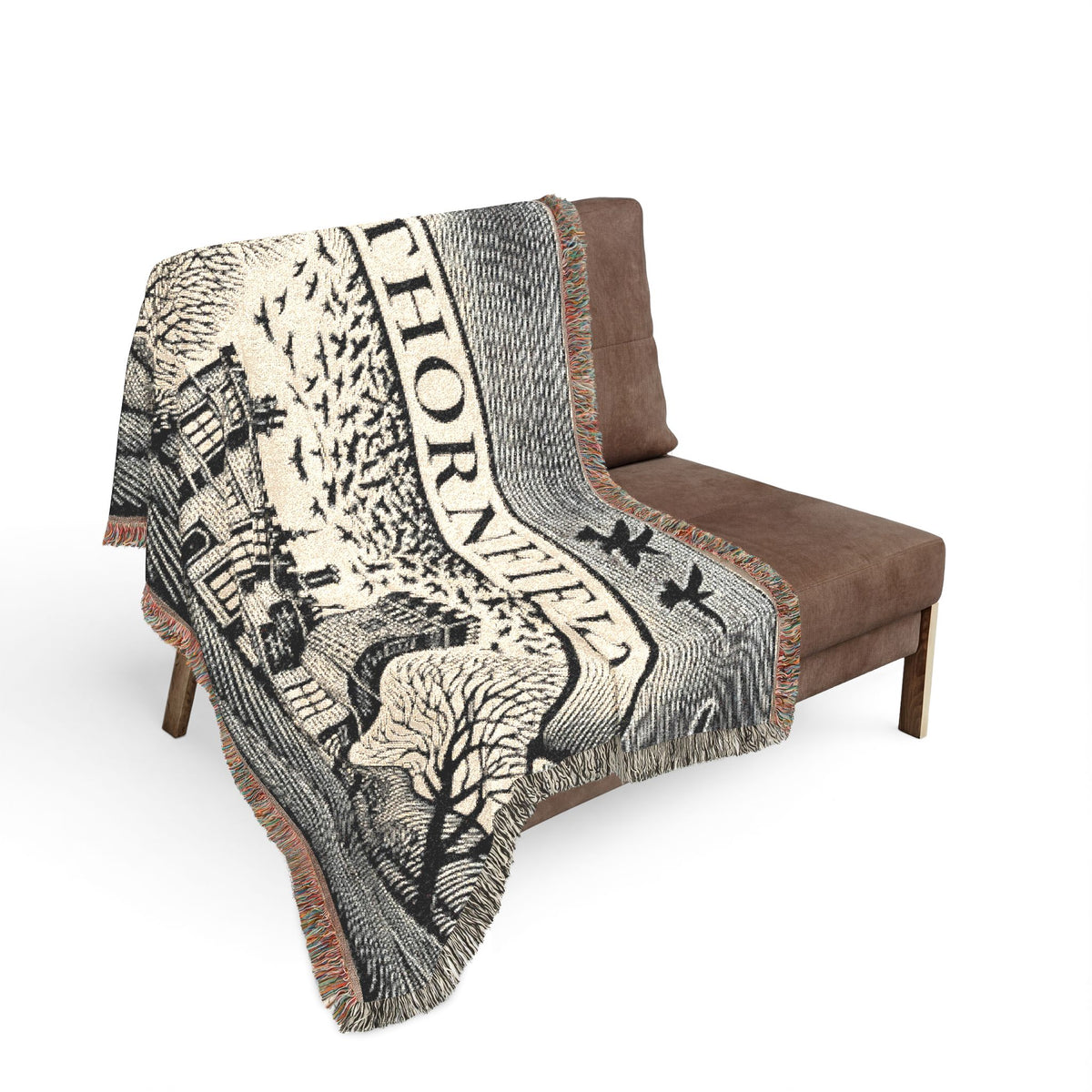 Thornfield Estate Woven Throw Blanket — Vintage Manor Tapestry Design