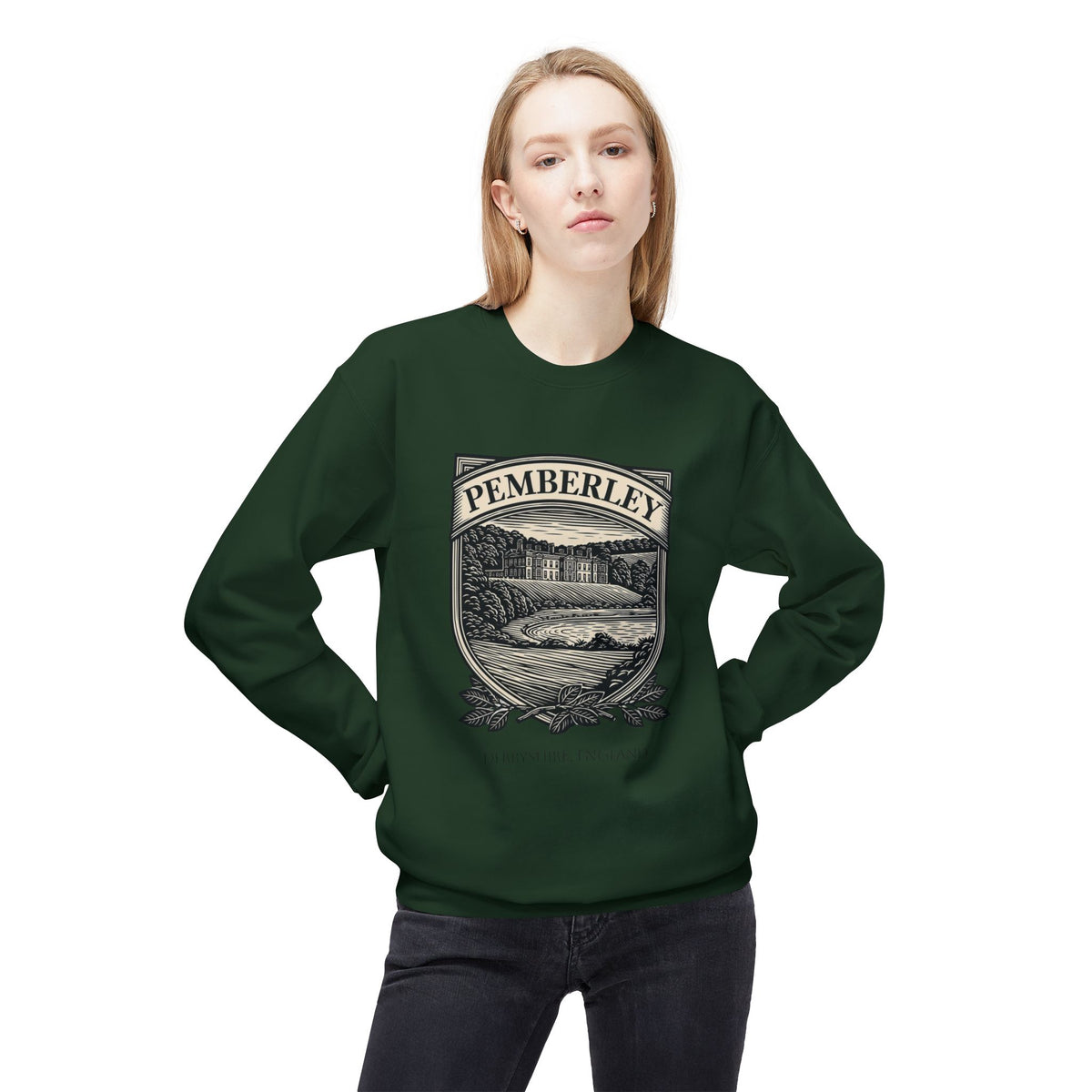 Pemberley Estate Crewneck Sweatshirt — Jane Austen Cozy Literary Pullover