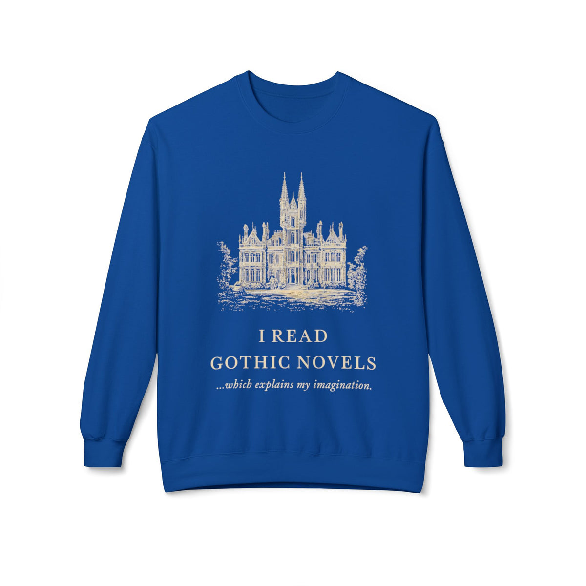 Gothic Novels Crewneck Sweatshirt — “I Read Gothic Novels…which explains my imagination”