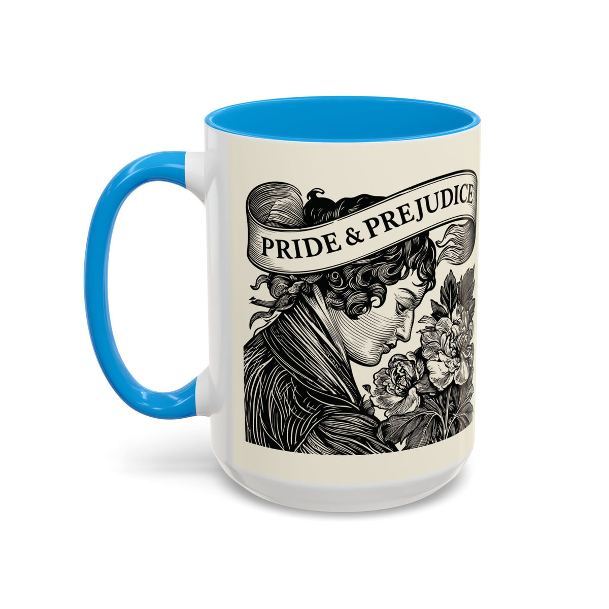 Quote from Pride & Prejudice Vintage Floral Mug — “Pride & Prejudice” Ceramic Book Lover Mug (11oz/15oz)