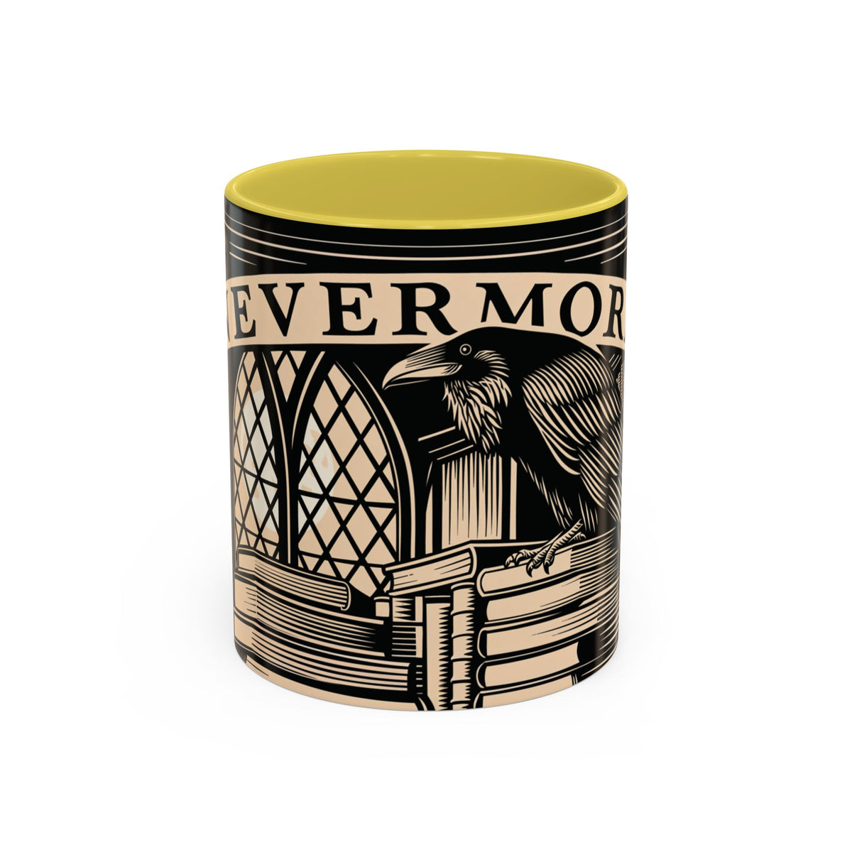 x Nevermore Raven woodcut illustration Mug | Edgar Allan Poe inspired