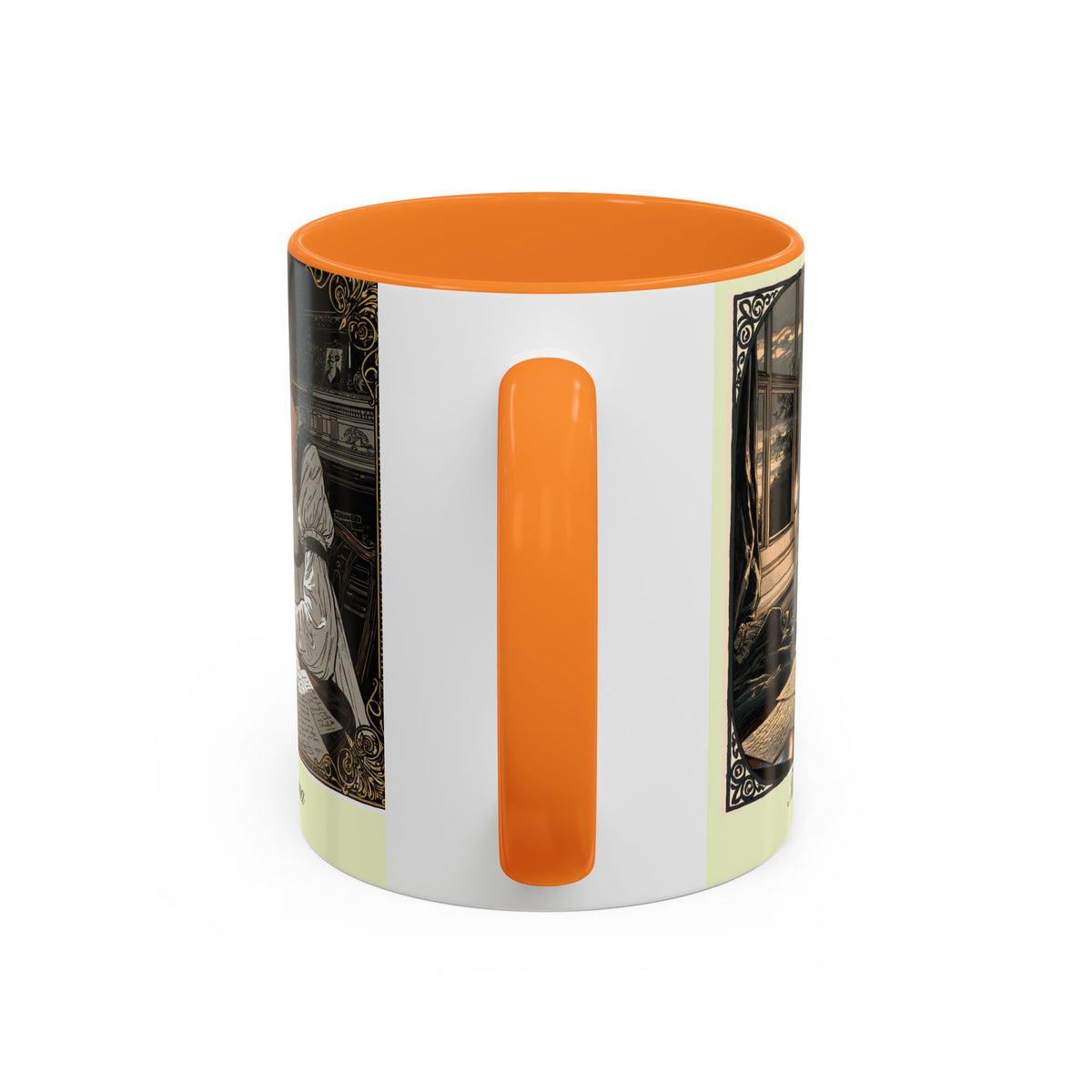 Regency Tea Quote Mug — 'Young Jane Austen Writing at Her Desk' Ceramic Coffee & Tea Cup (11oz/15oz)