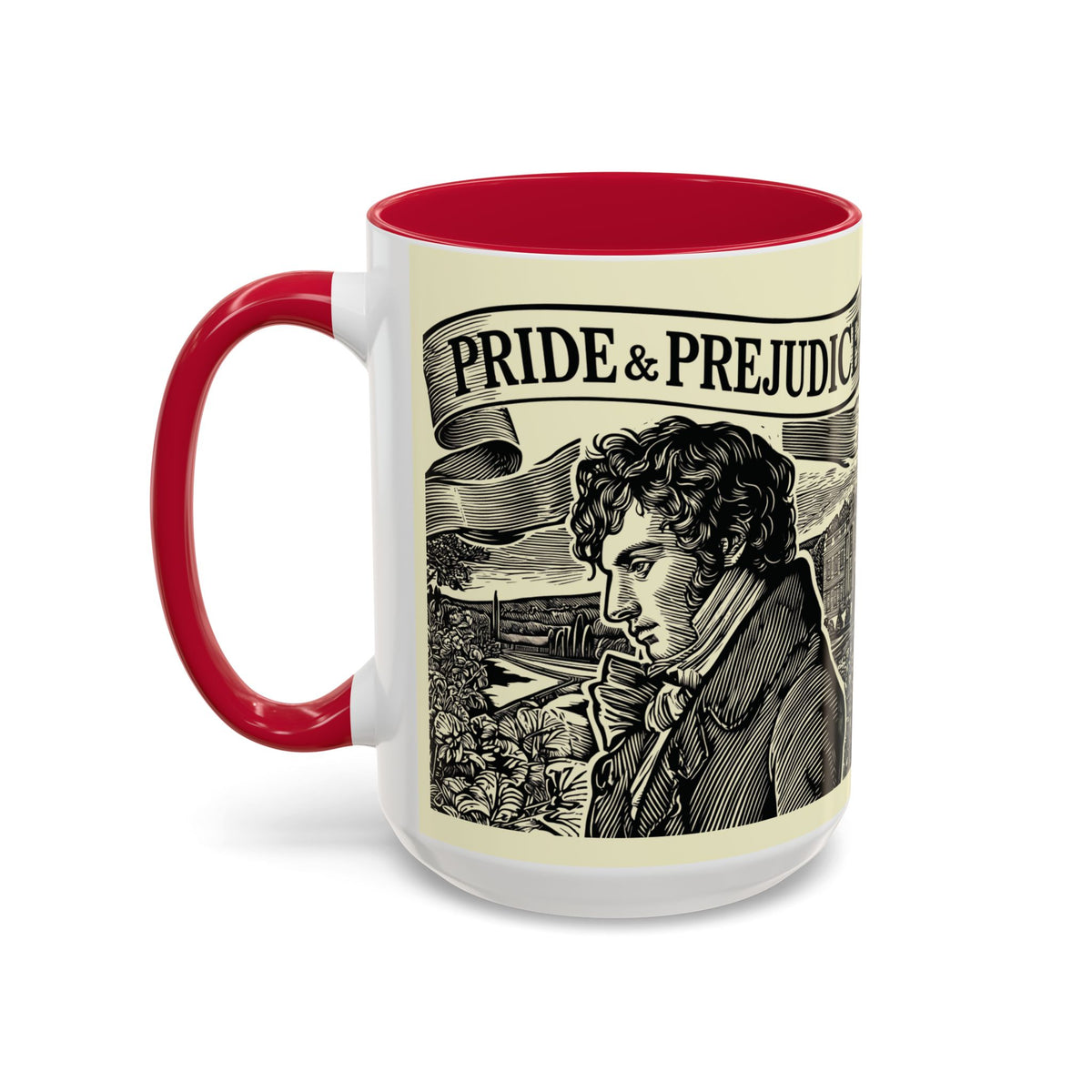 Pride and Prejudice Quote Mug — “Mr. Darcy at Pemberley” Vintage Jane Austen Coffee Cup (11oz/15oz)