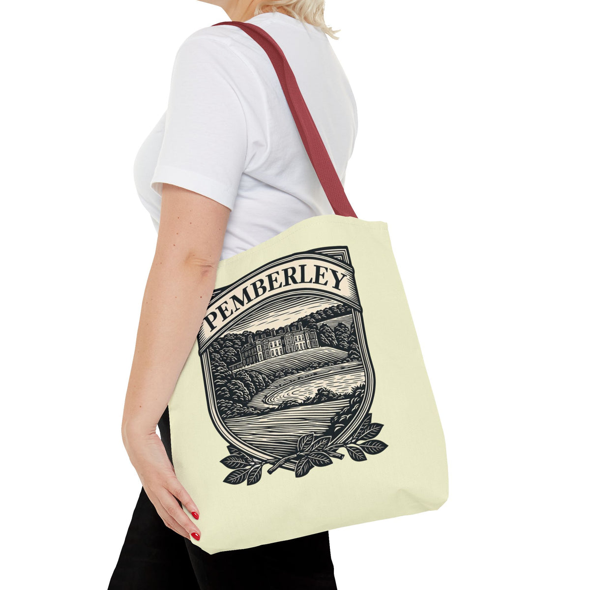 Pemberley Crest Tote Bag — Regency Manor Vintage Shield Canvas Tote