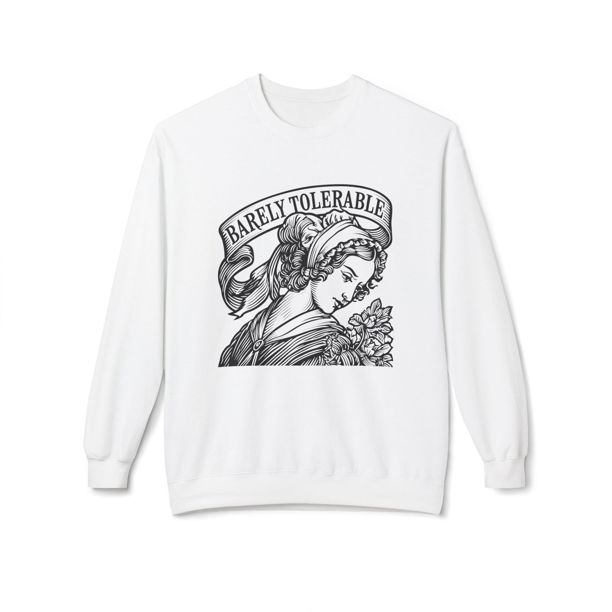 "Barely Tolerable" Vintage Portrait Sweatshirt
