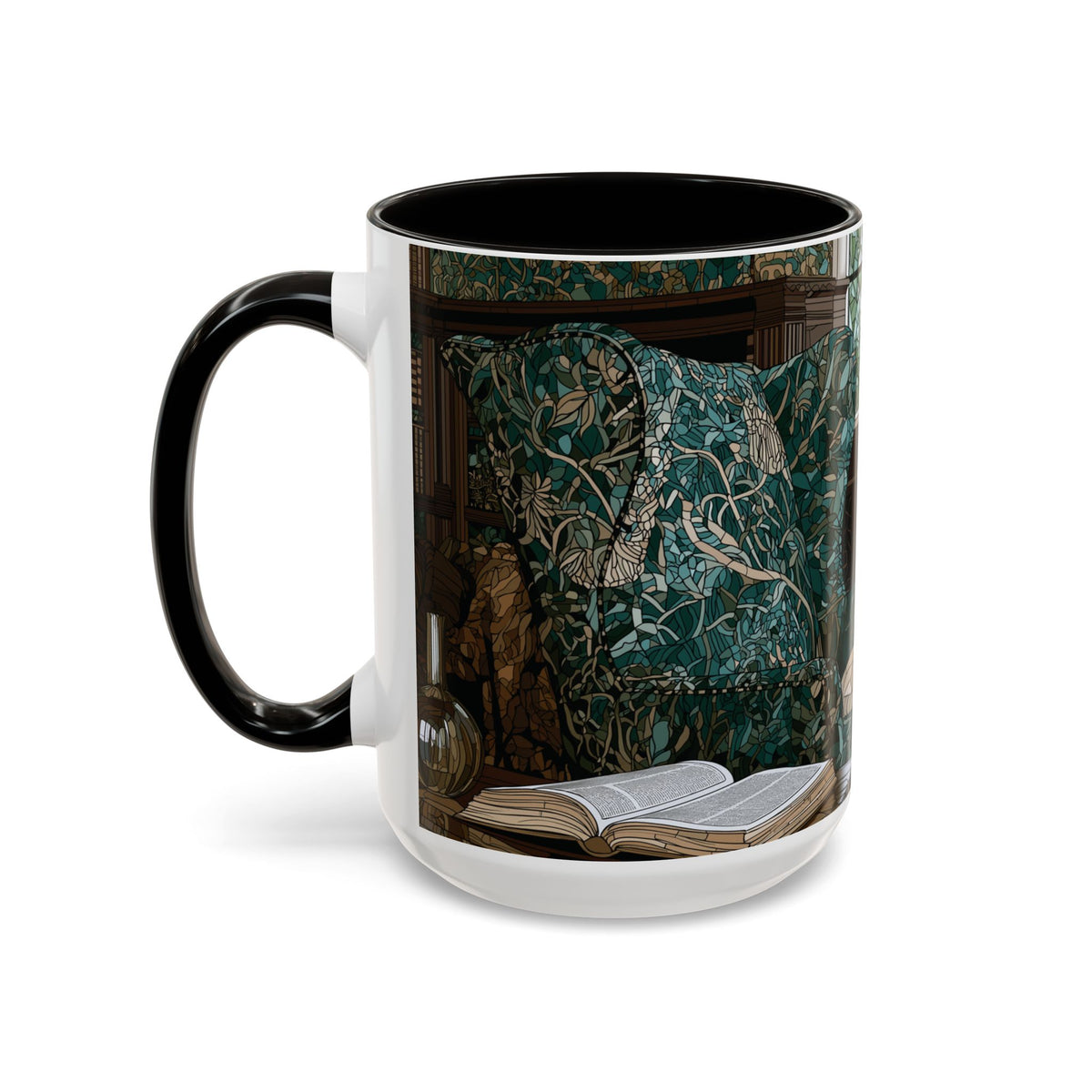 Cozy Reading Nook Cat Mug | Ceramic Coffee Cup 11oz 15oz