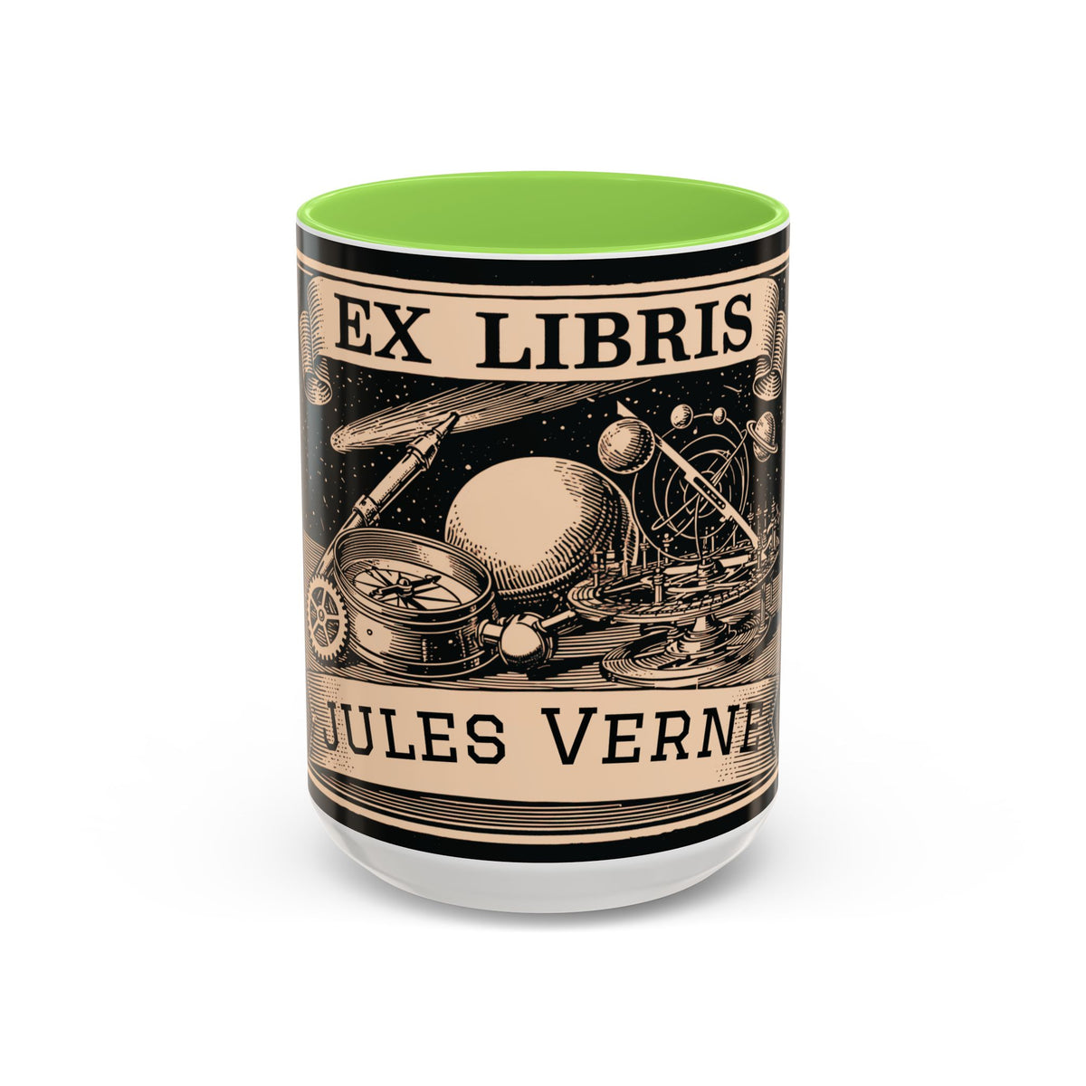 Jules Verne Ex Libris Vintage Science Fiction Coffee Mug (11oz & 15oz)