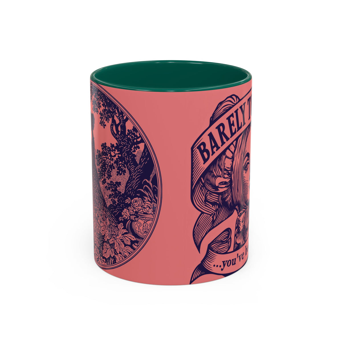 Barely Tolerable Vintage Portrait Mug — Funny Retro Coffee Cup (11oz/15oz)