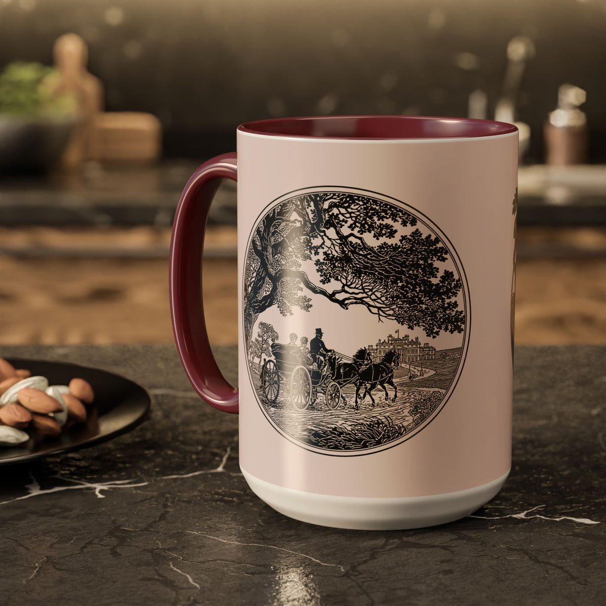 Romantic Vintage Silhouette Mug — "Most Ardently" Tea Coffee Cup (11oz/15oz)