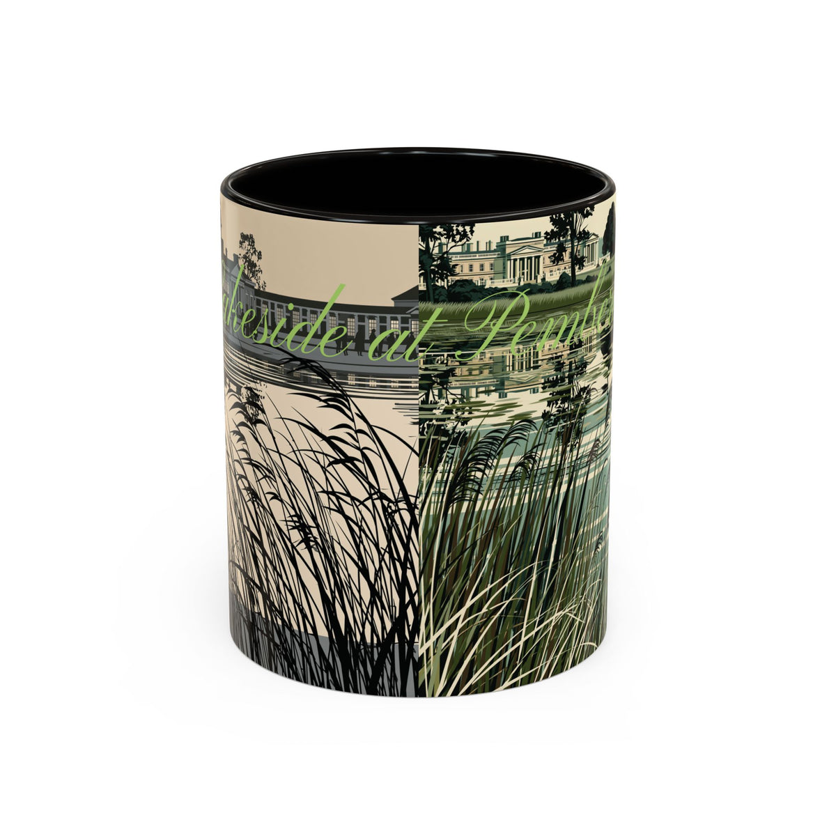 Strolling Lakeside with Mr. Darcy  —  Scenic Lakeside Vintage Gentleman Mug (11oz & 15oz)