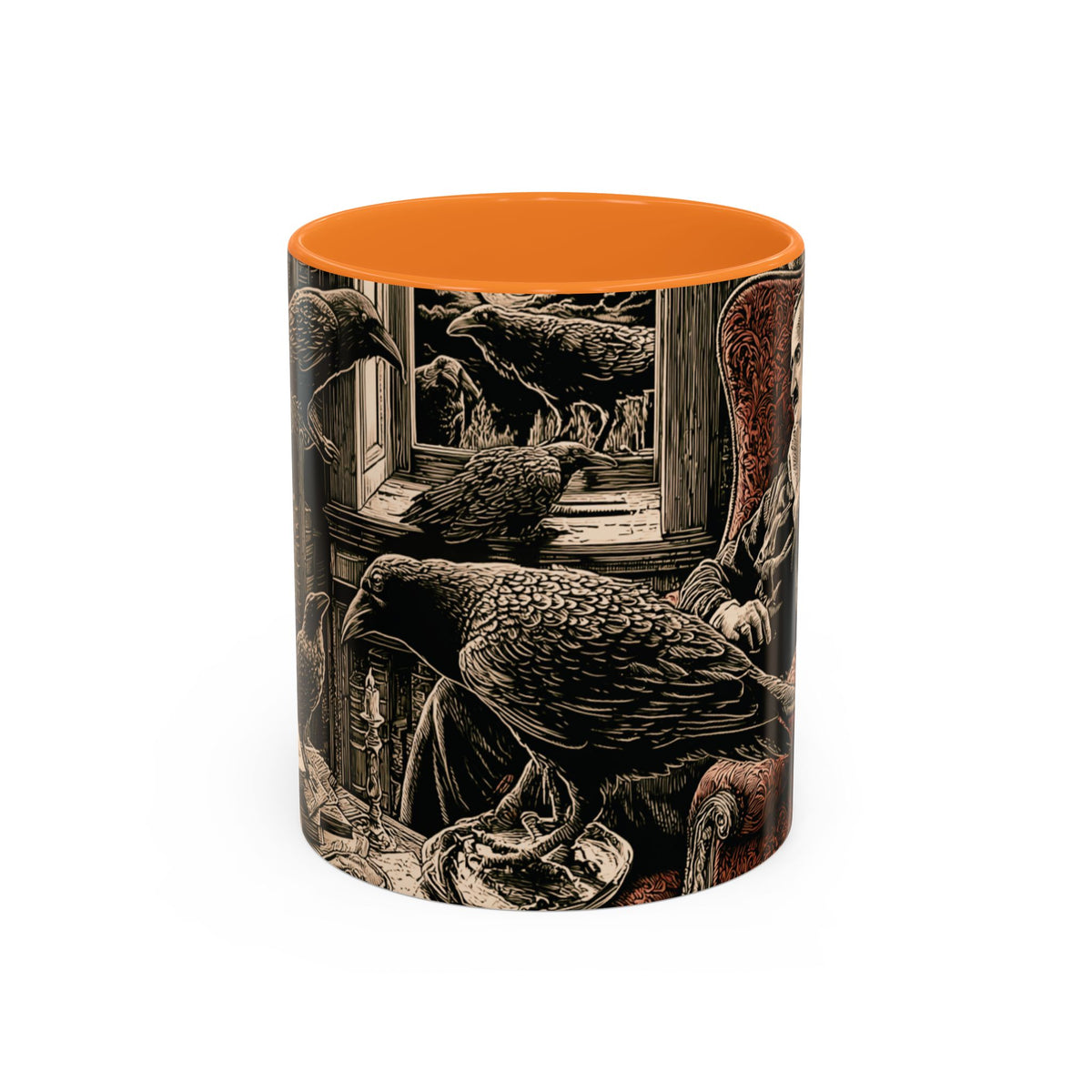 Edgar Allan Poe Raven Portrait Mug | Ceramic Coffee Cup