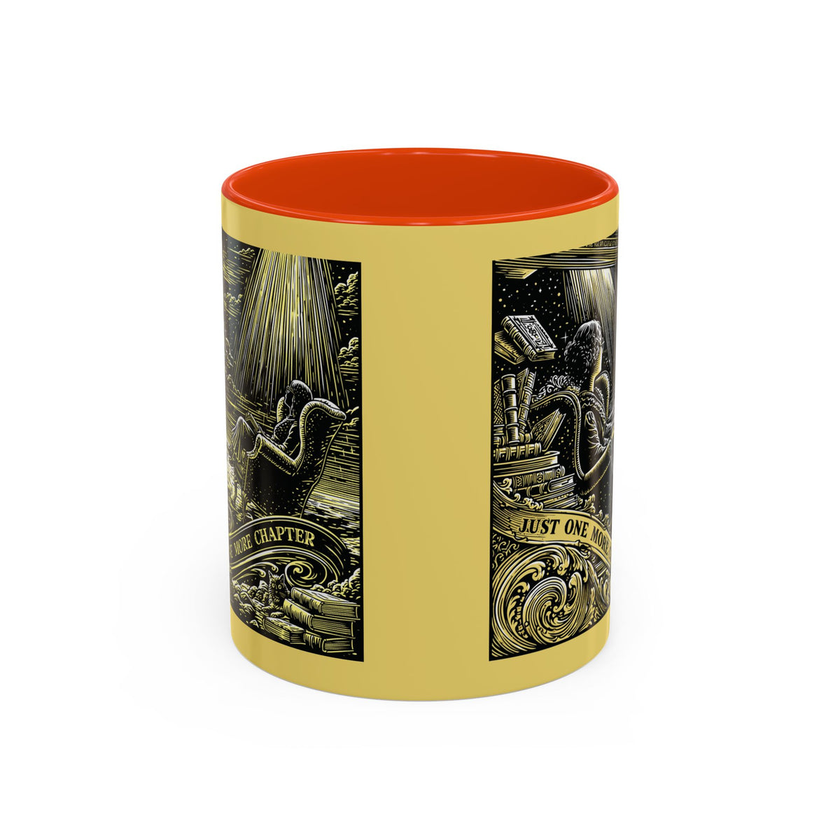 "Just One More Chapter" Under UFO Illustration Mug | Color Accent Coffee Cup