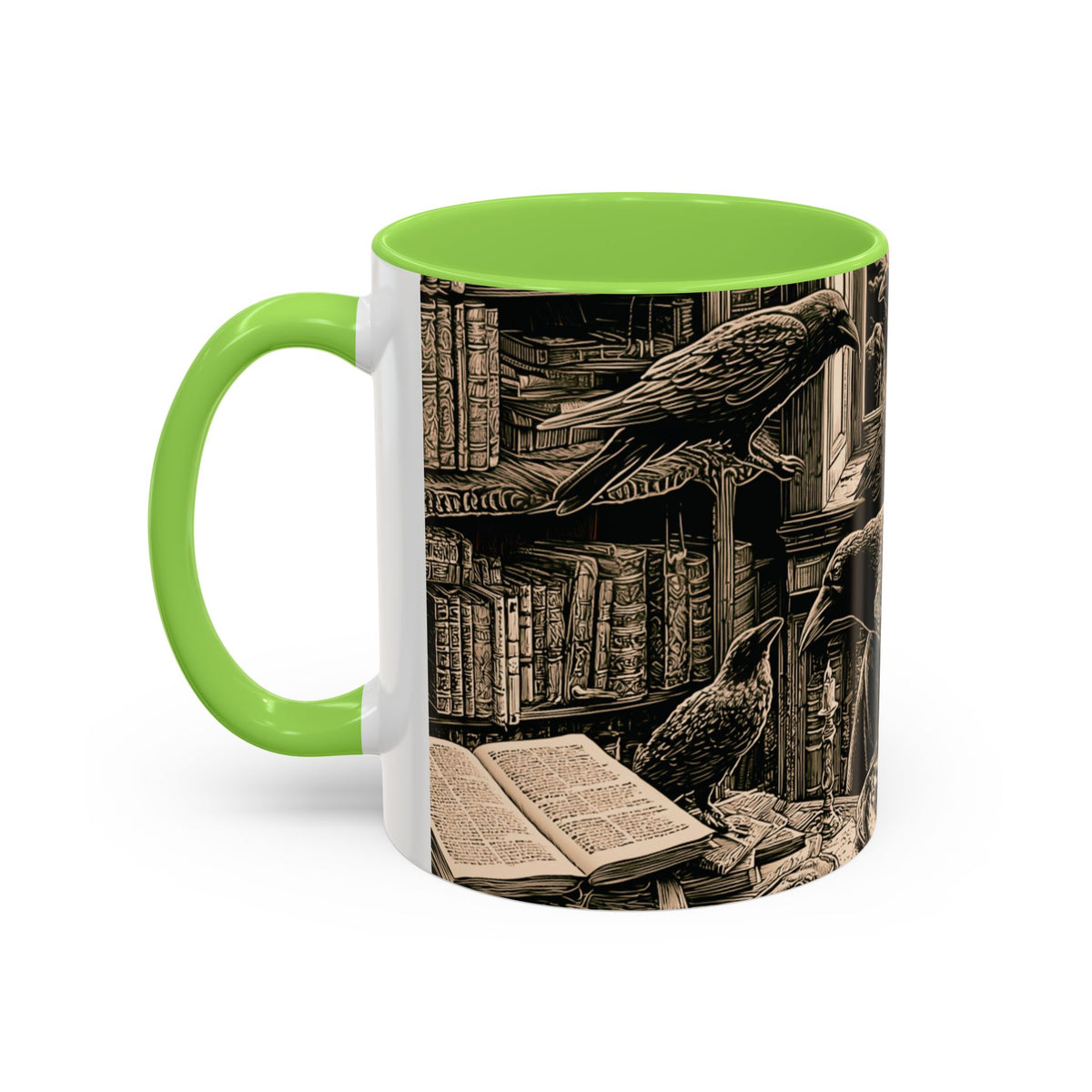 Edgar Allan Poe Raven Portrait Mug | Ceramic Coffee Cup