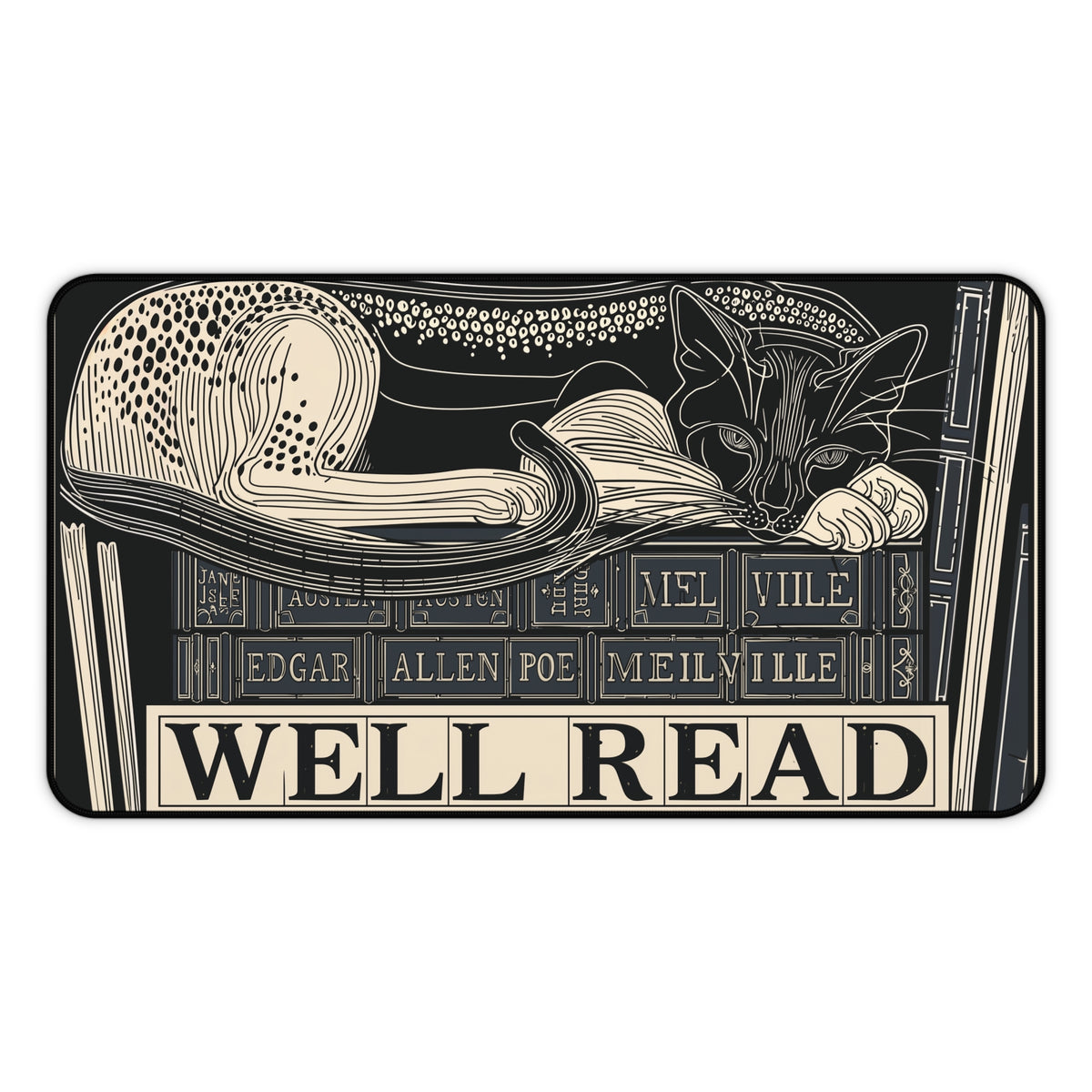 WELL READ catnap -  Desk Mat | Literary, Edgar Allan Poe, Reading-themed