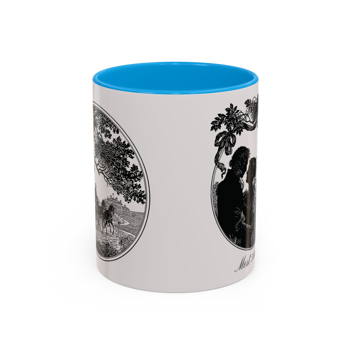 Romantic Vintage Silhouette Mug — "Most Ardently" Tea Coffee Cup (11oz/15oz)