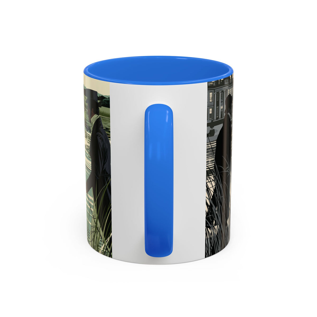 Strolling Lakeside with Mr. Darcy  —  Scenic Lakeside Vintage Gentleman Mug (11oz & 15oz)