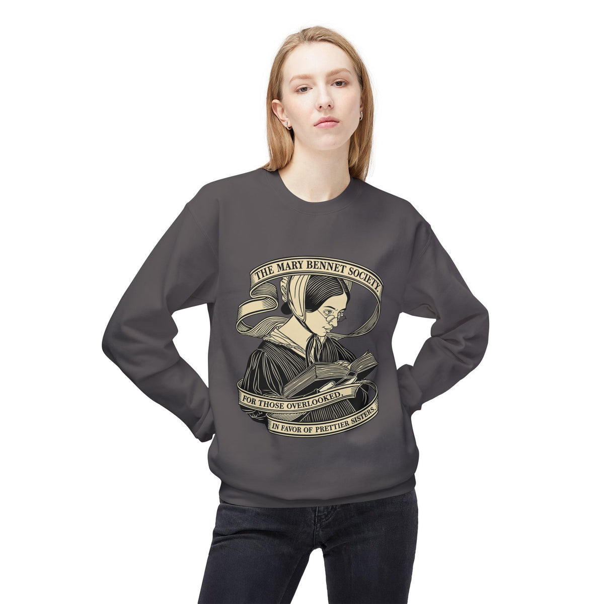The Mary Bennet Society Literary Crewneck Sweatshirt — Vintage Booklover Reading Crew