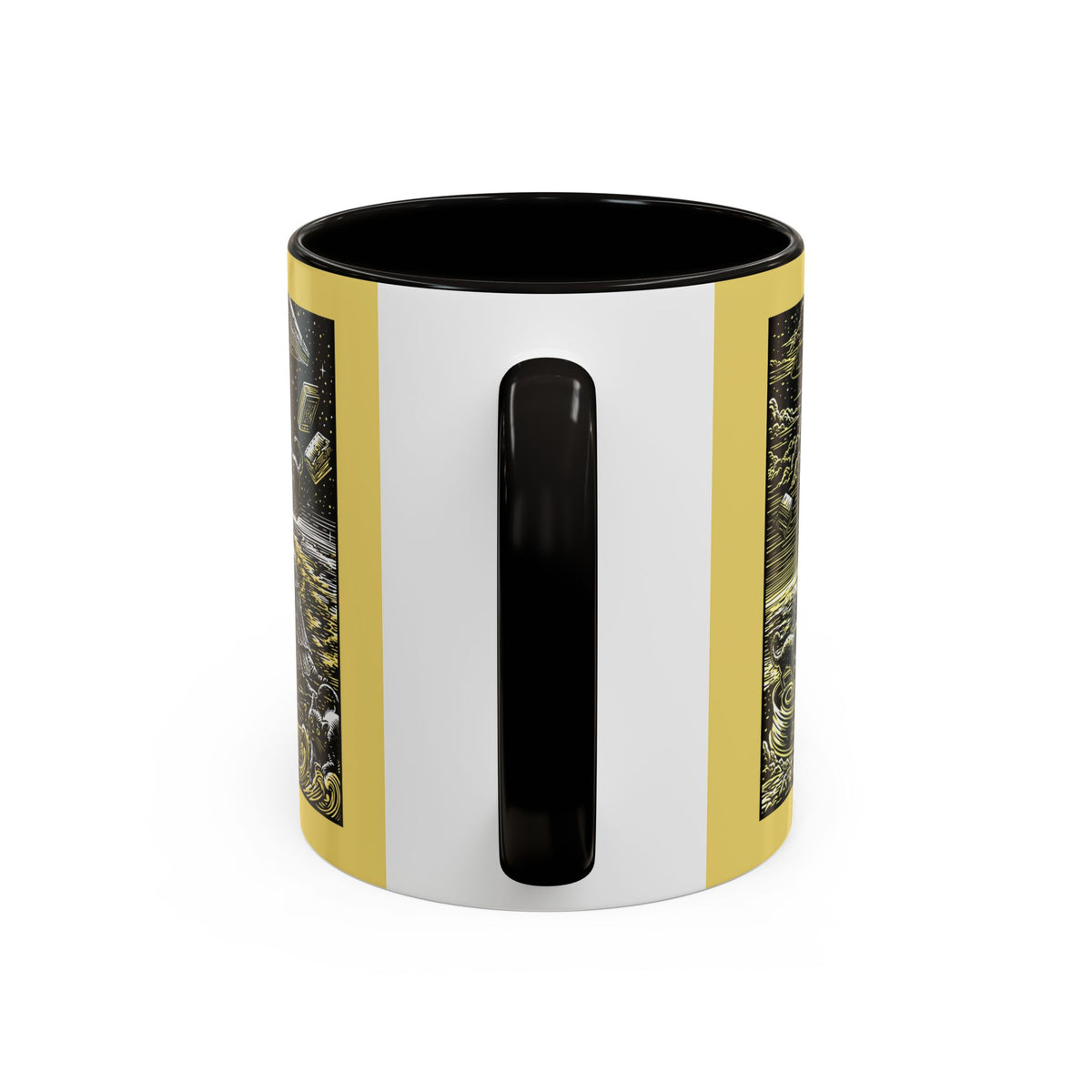 "Just One More Chapter" Under UFO Illustration Mug | Color Accent Coffee Cup