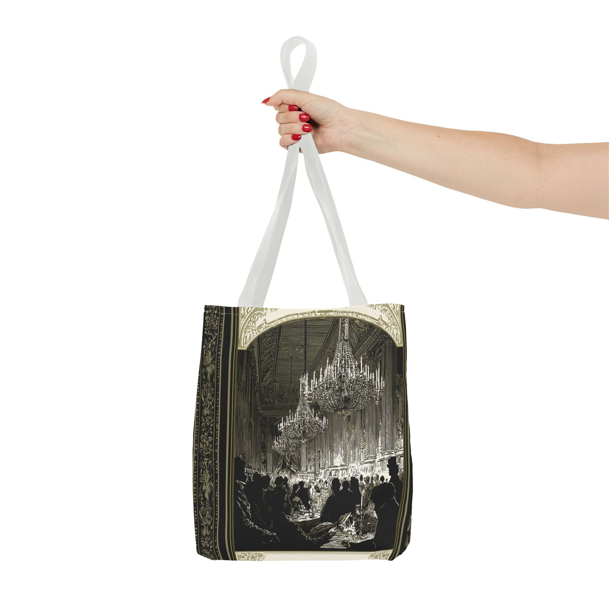 Regency Ballroom Chandelier Tote Bag | Vintage Ballroom Scene