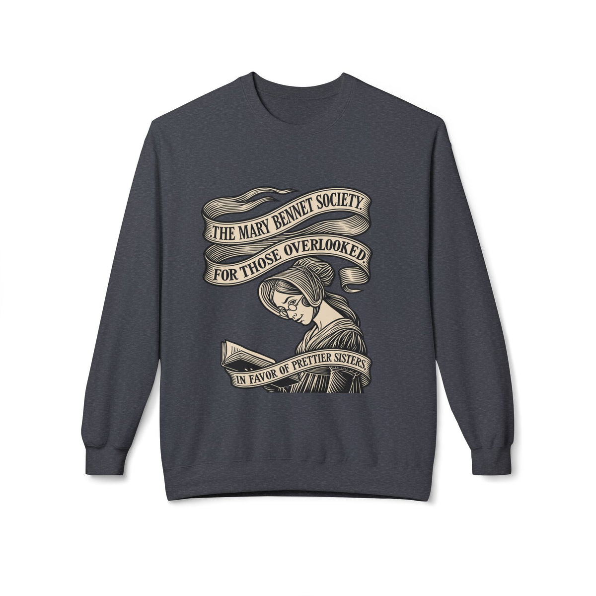 Crewneck Sweatshirt — “The Mary Bennet Society for Those Overlooked” Literary Pride Pullover