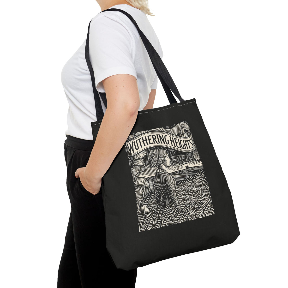 Wuthering Heights Illustrated Tote Bag — Gothic Novel Literary Canvas Tote