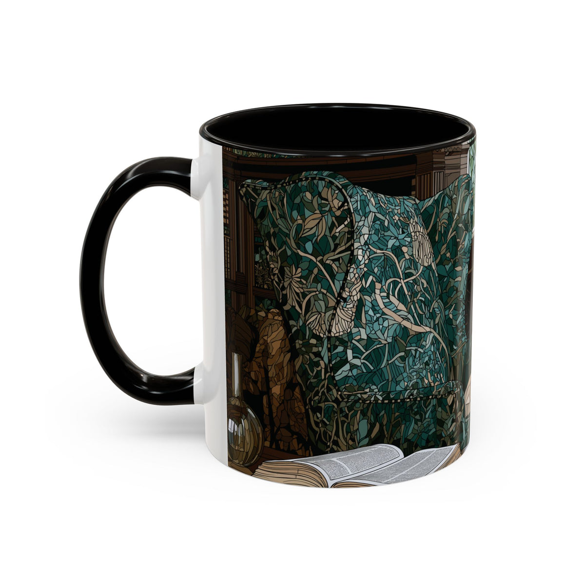 Cozy Reading Nook Cat Mug | Ceramic Coffee Cup 11oz 15oz