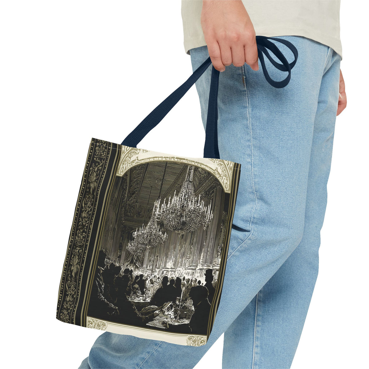 Regency Ballroom Chandelier Tote Bag | Vintage Ballroom Scene