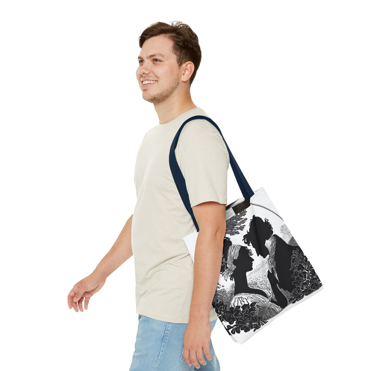 Silhouette Romance Tote Bag — Vintage Regency Couple