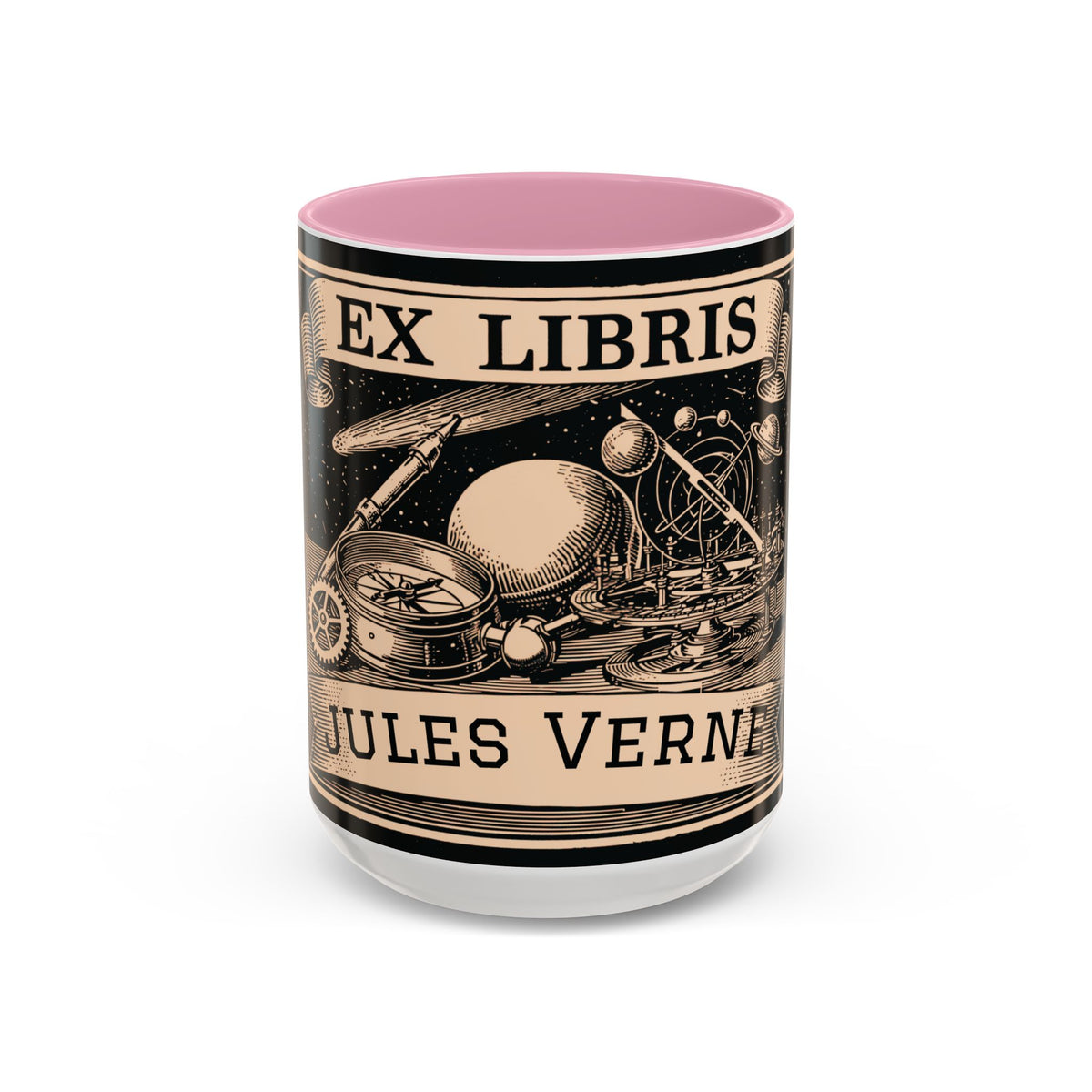Jules Verne Ex Libris Vintage Science Fiction Coffee Mug (11oz & 15oz)