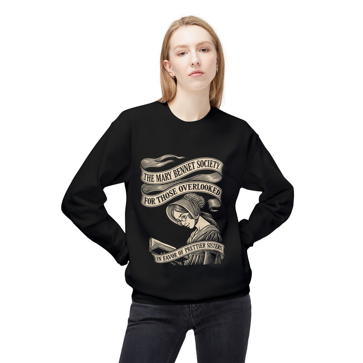 Crewneck Sweatshirt — “The Mary Bennet Society for Those Overlooked” Literary Pride Pullover