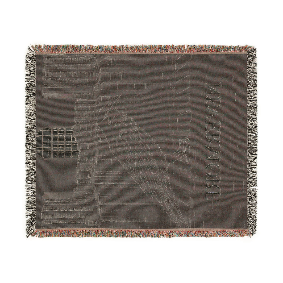 Nevermore Raven Woven Blanket | Gothic Poe Throw, Literary Decor