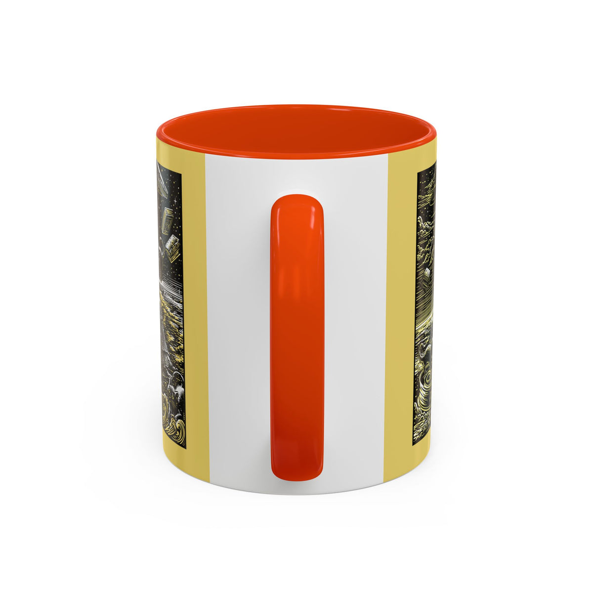 "Just One More Chapter" Under UFO Illustration Mug | Color Accent Coffee Cup