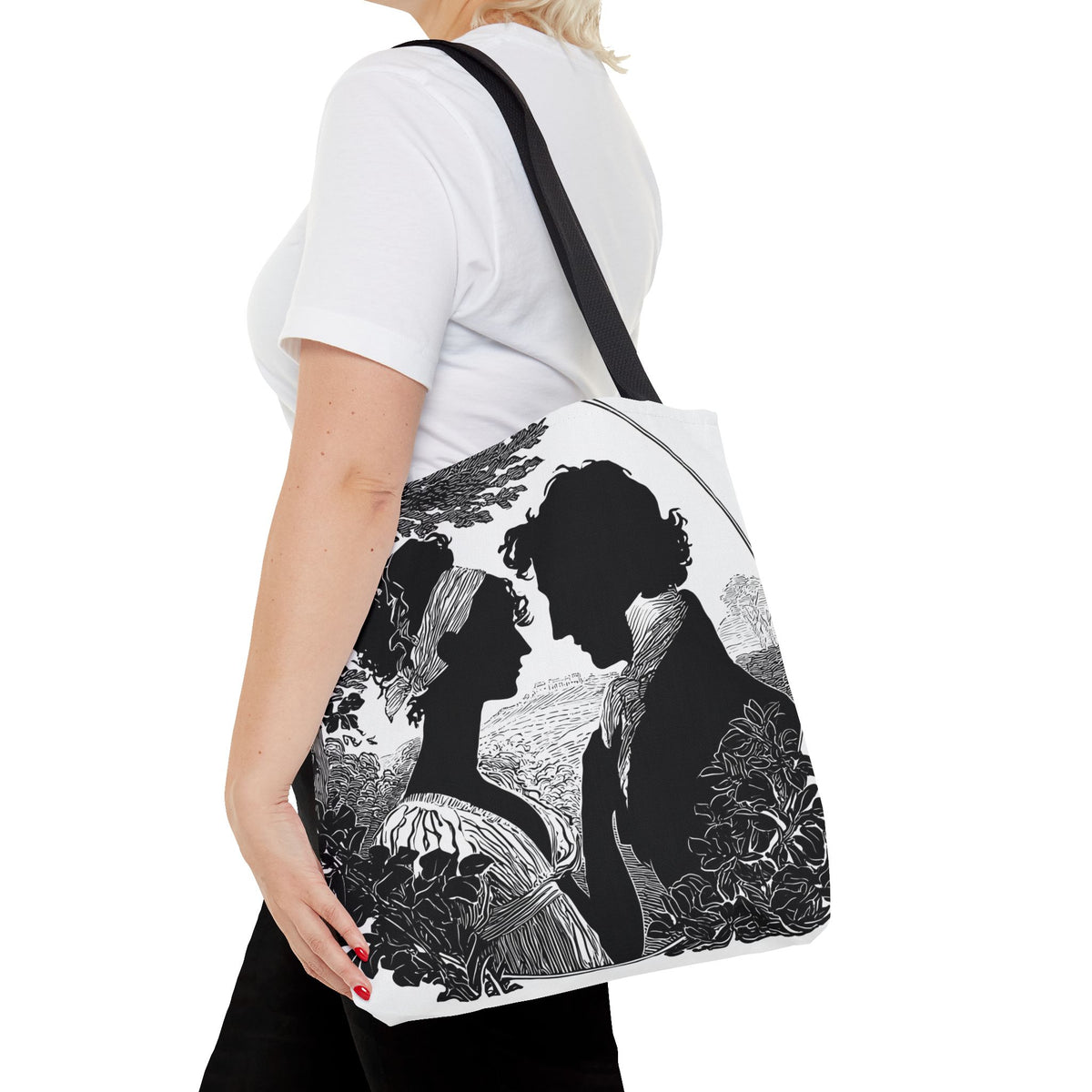 Silhouette Romance Tote Bag — Vintage Regency Couple