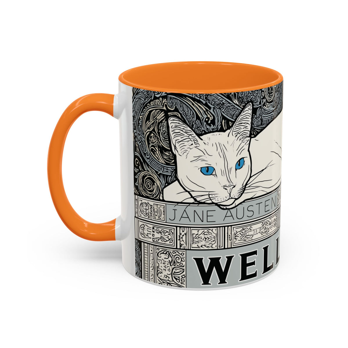 Well Read Siamese Cat Mug | Color Accent Ceramic Mug