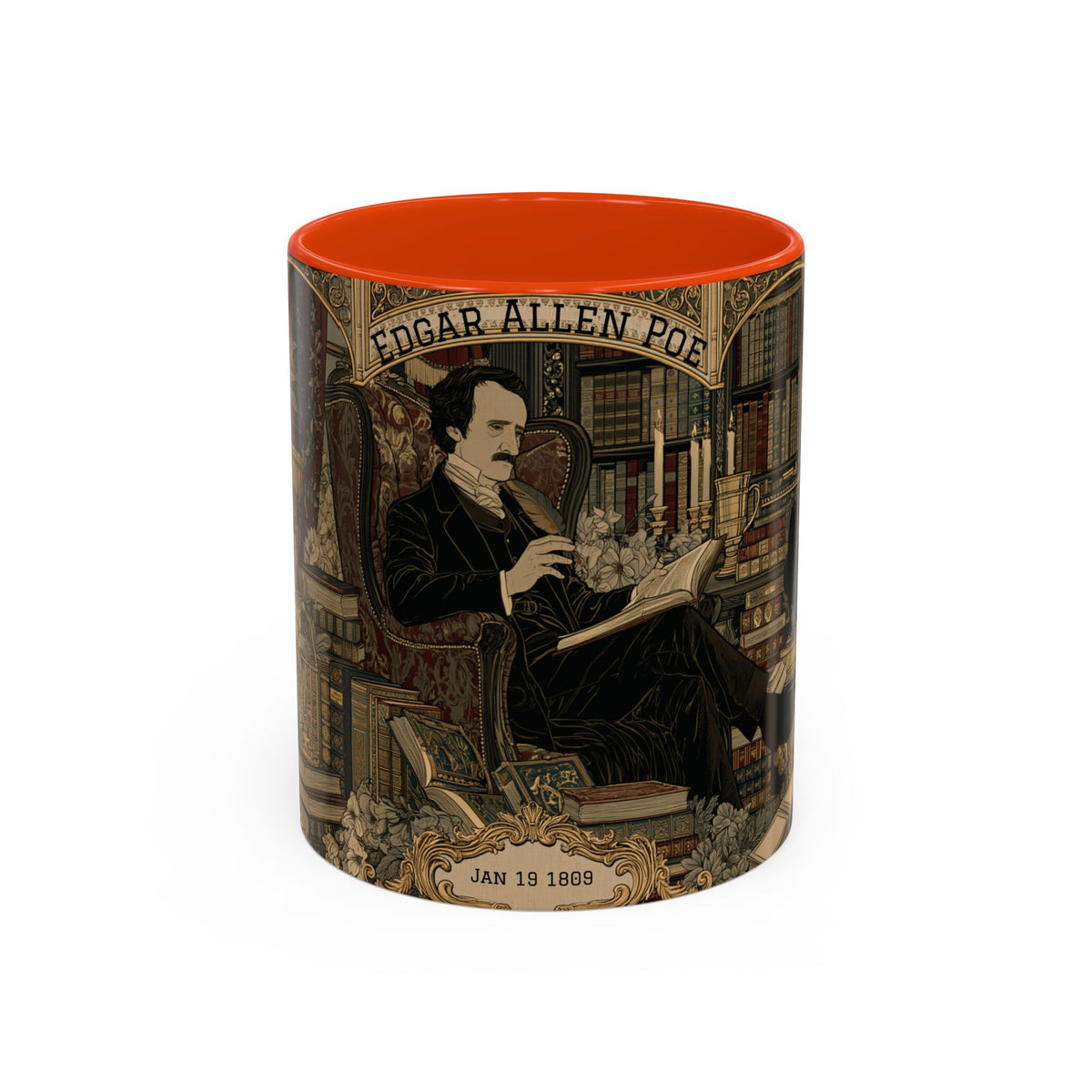 Edgar Allan Poe portrait Mug | Literary Gothic coffee mug
