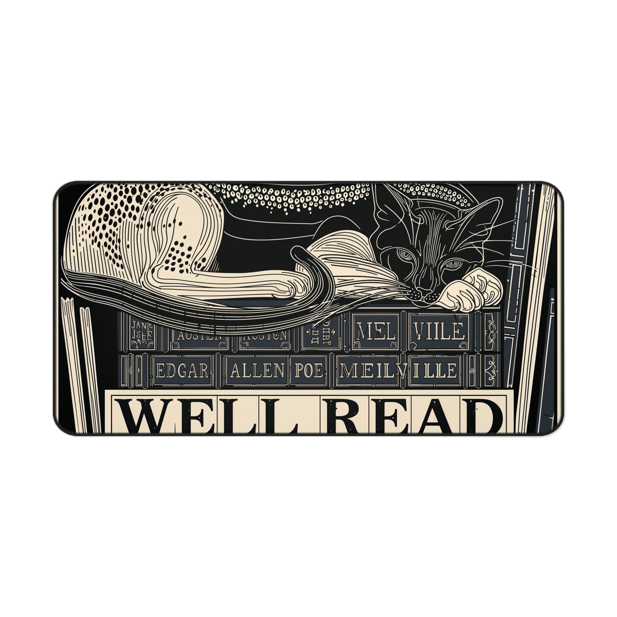 WELL READ catnap -  Desk Mat | Literary, Edgar Allan Poe, Reading-themed