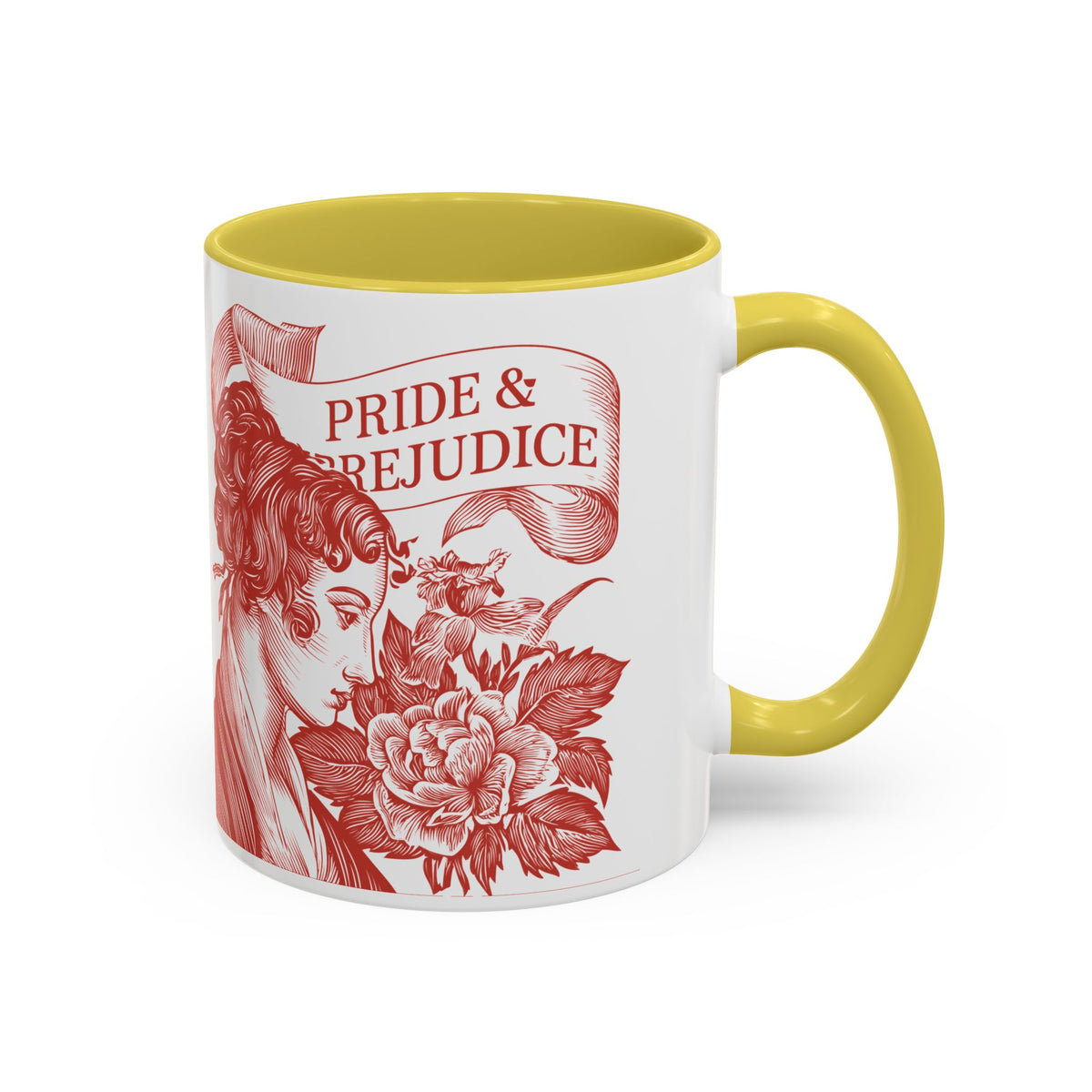 "...follies and nonsense" Elizabeth Bennet Quote  —  Pride & Prejudice Floral Mug (11oz/15oz)