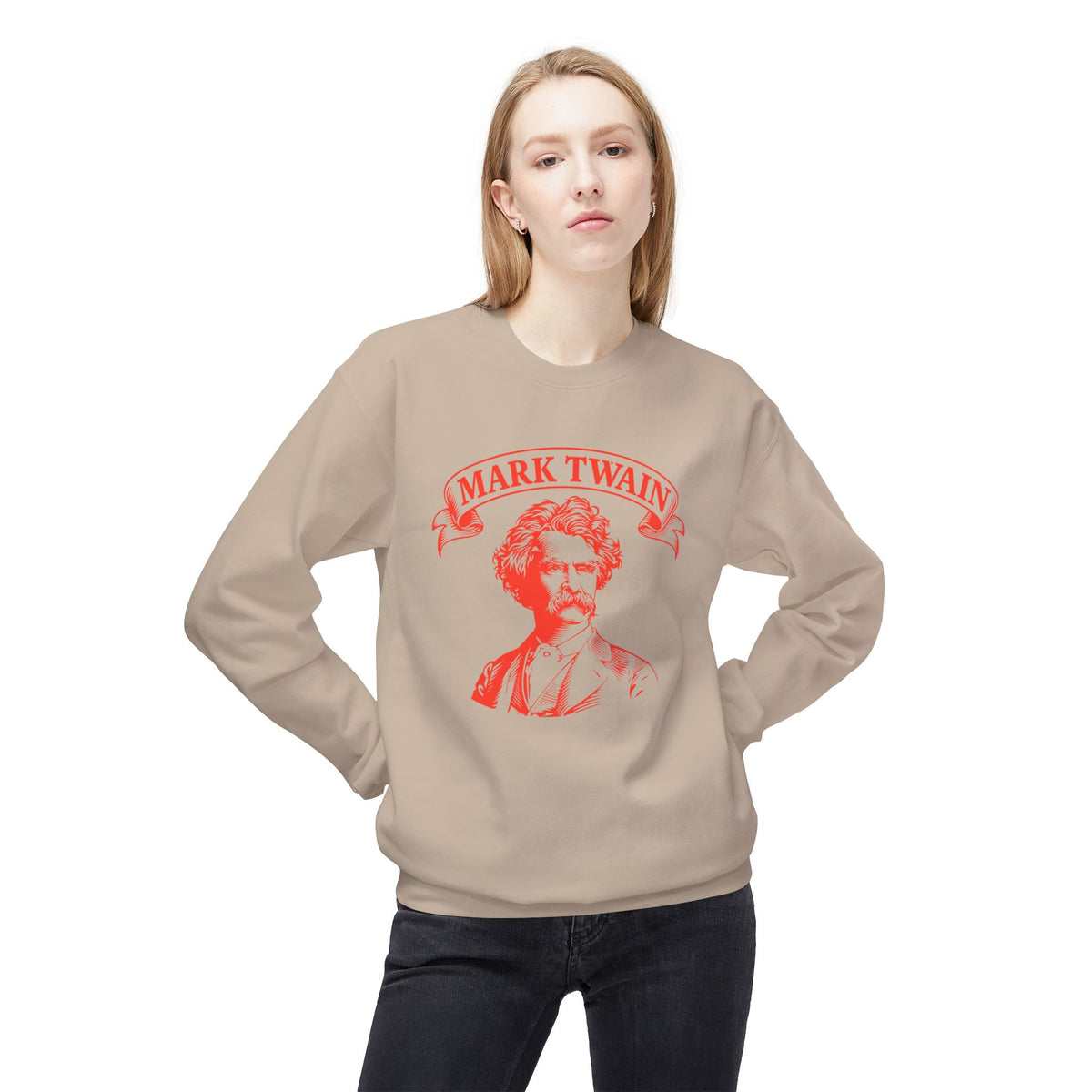 Mark Twain Crewneck Sweatshirt — "Good Friends, Good Books..." Literary Quote Pullover