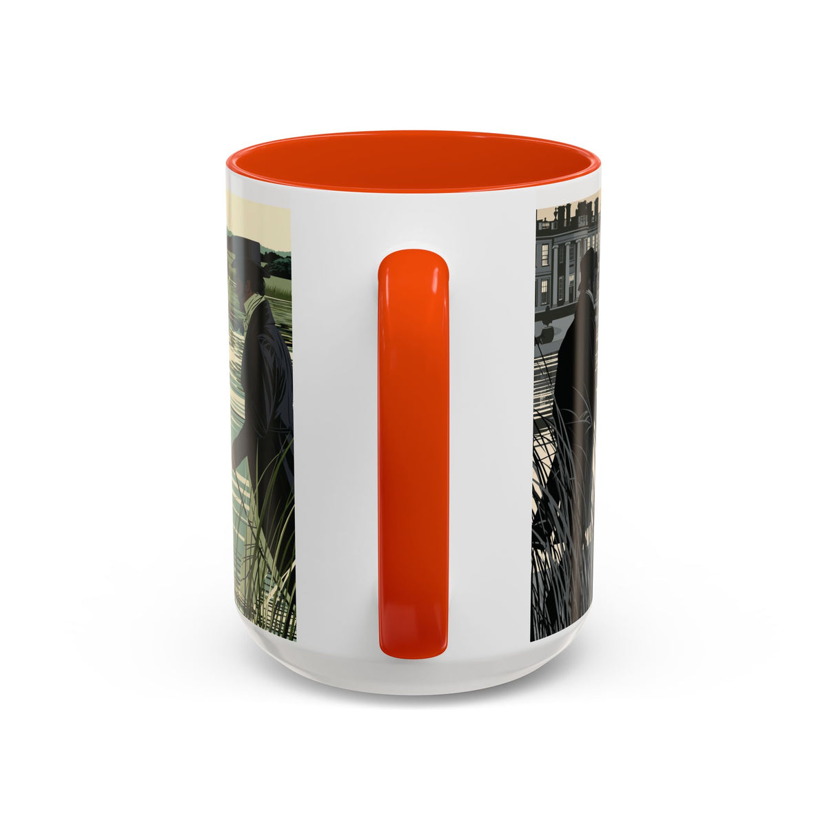 Strolling Lakeside with Mr. Darcy  —  Scenic Lakeside Vintage Gentleman Mug (11oz & 15oz)