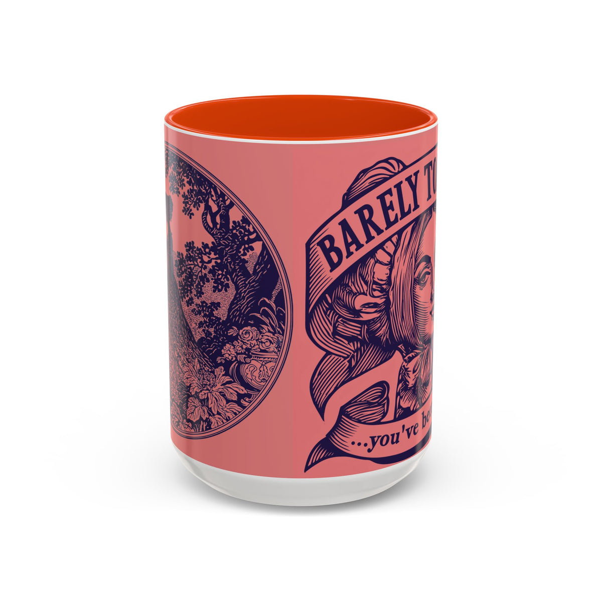 Barely Tolerable Vintage Portrait Mug — Funny Retro Coffee Cup (11oz/15oz)
