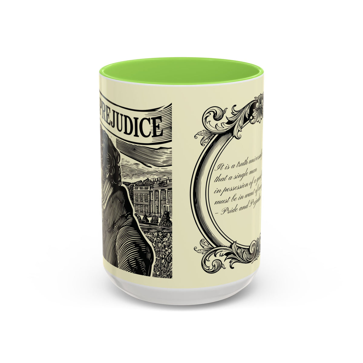 Pride and Prejudice Quote Mug — “Mr. Darcy at Pemberley” Vintage Jane Austen Coffee Cup (11oz/15oz)