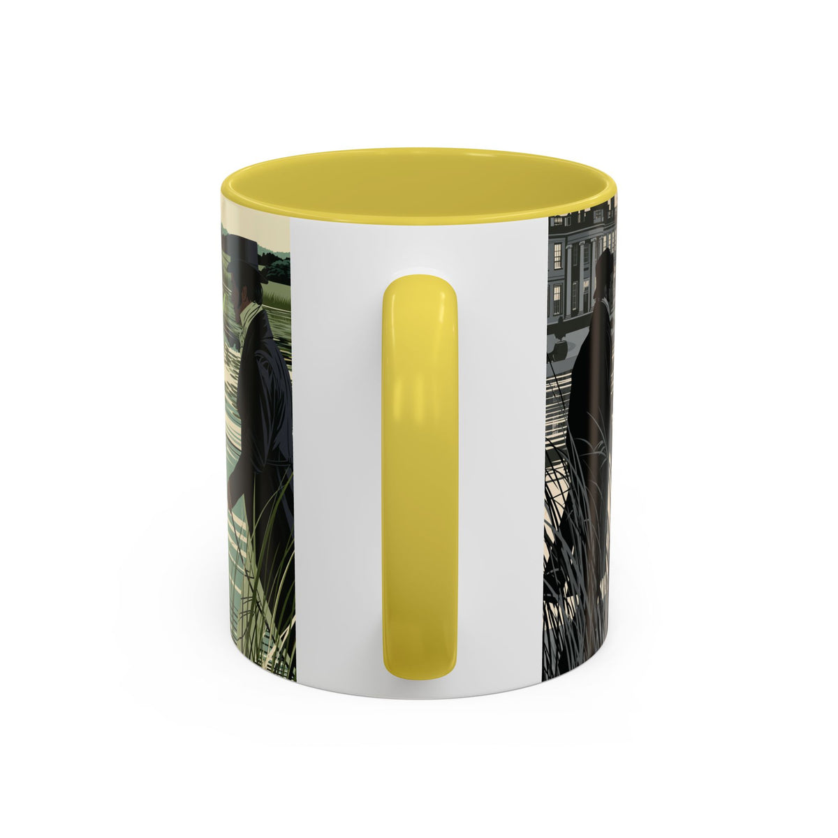 Strolling Lakeside with Mr. Darcy  —  Scenic Lakeside Vintage Gentleman Mug (11oz & 15oz)
