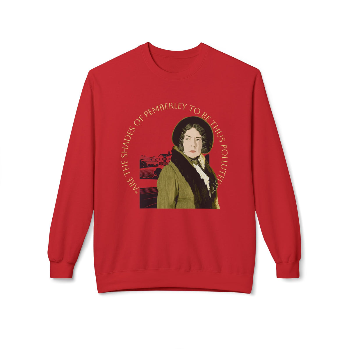Jane Austen 'Shades of Pemberley' Crewneck Sweatshirt — Elizabeth Bennet Fictionalized Quote