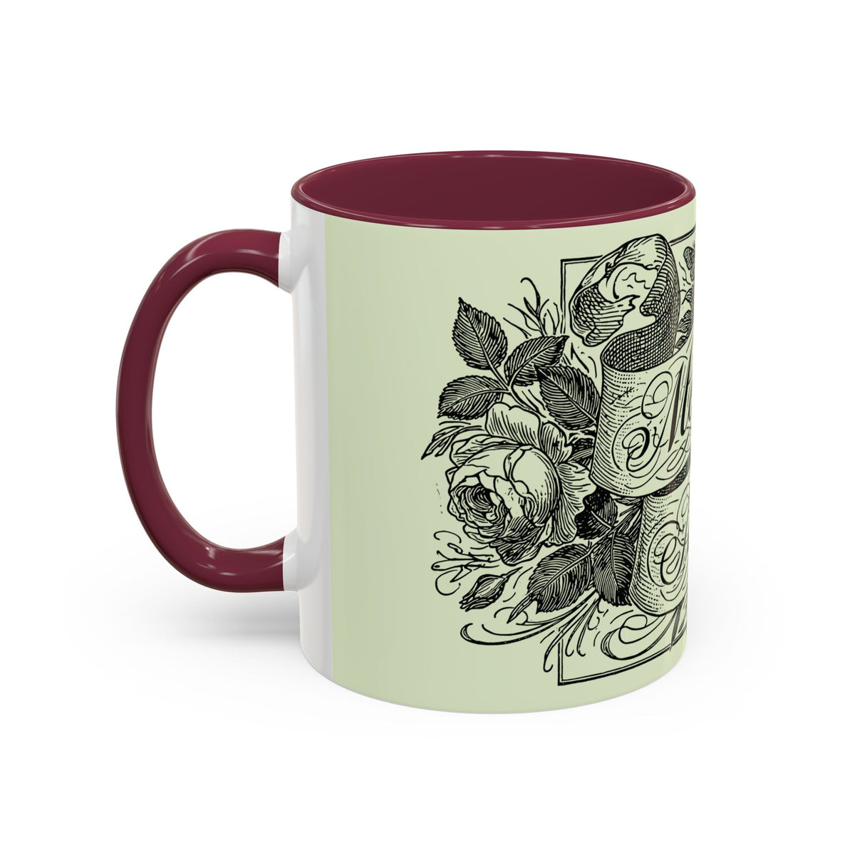 Most Ardently script banner floral Mug | Pink 11 or 15 oz.