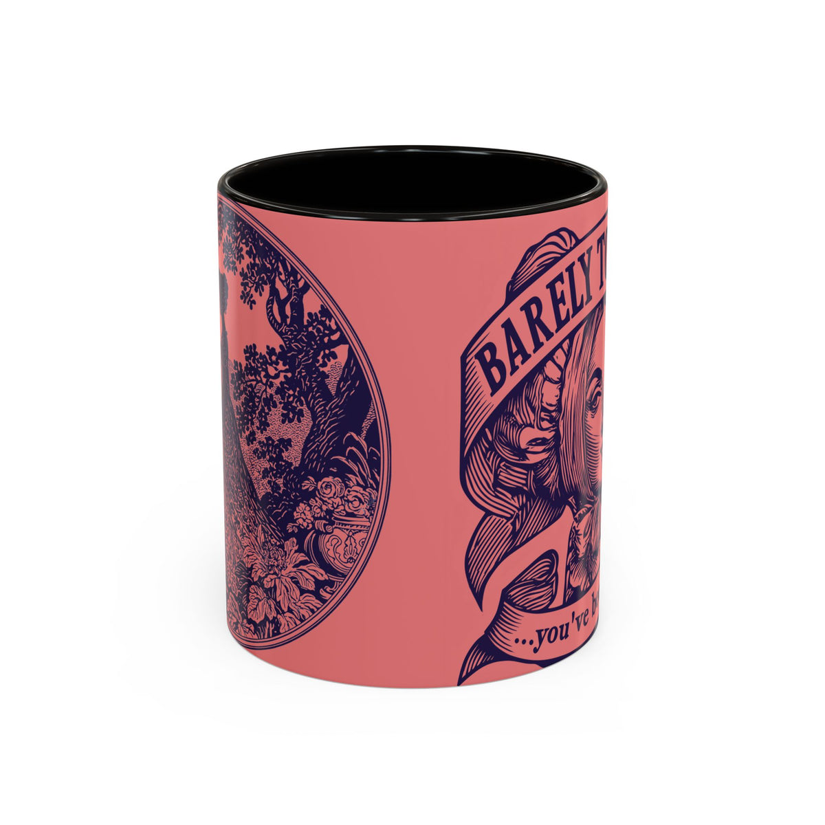 Barely Tolerable Vintage Portrait Mug — Funny Retro Coffee Cup (11oz/15oz)