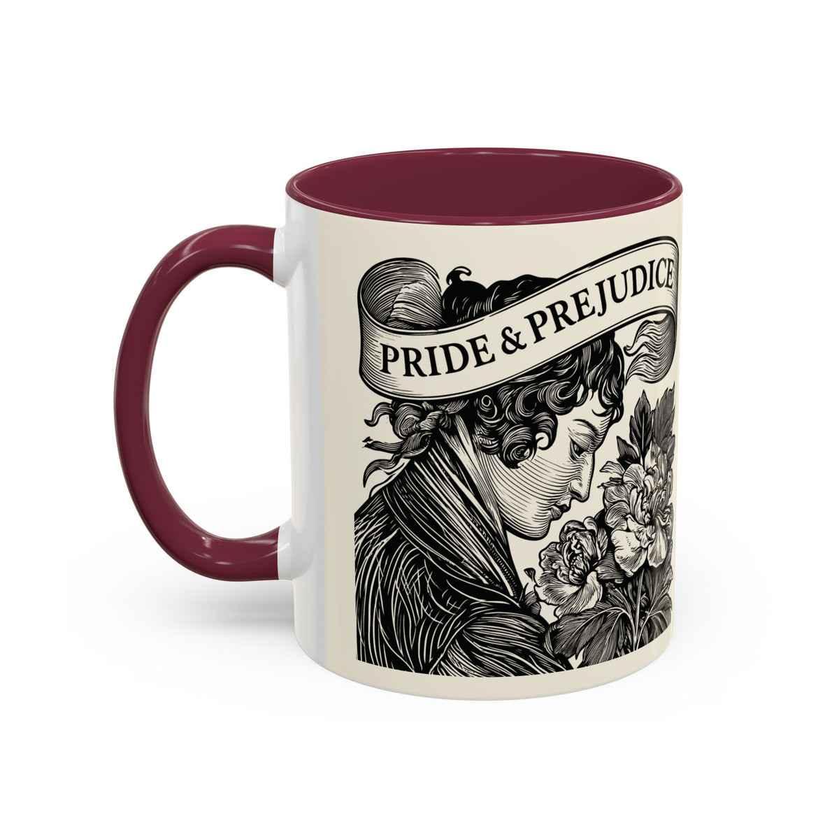 Quote from Pride & Prejudice Vintage Floral Mug — “Pride & Prejudice” Ceramic Book Lover Mug (11oz/15oz)