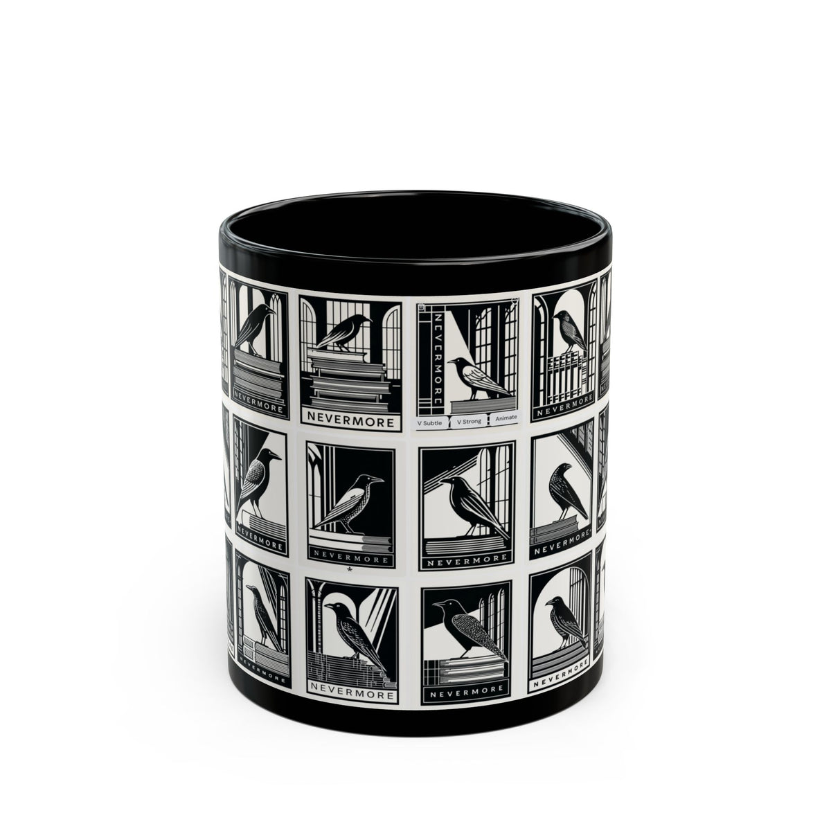 Nevermore Raven Tiles mug | Black Mug