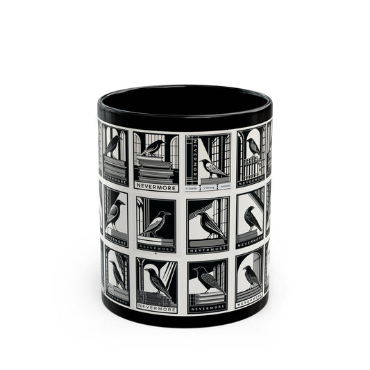 Nevermore Raven Tiles mug | Black Mug