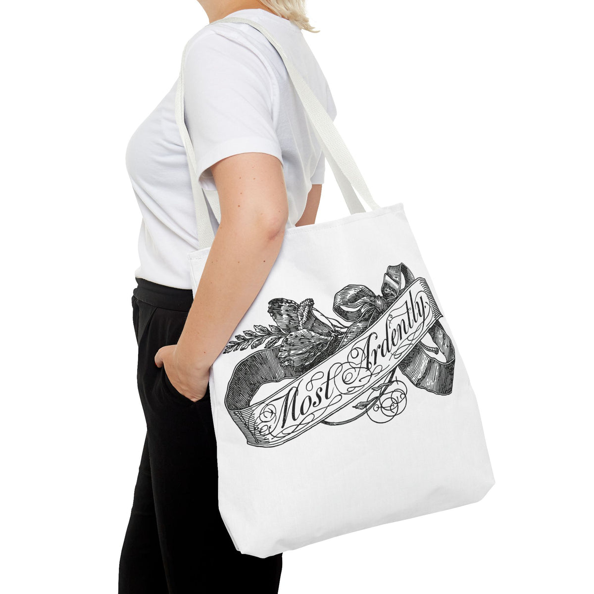 Regency Ribbon Banner Tote — Most Ardently