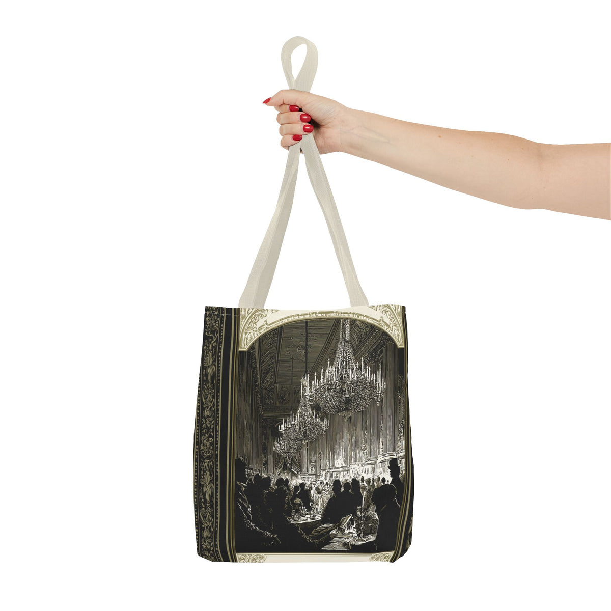 Regency Ballroom Chandelier Tote Bag | Vintage Ballroom Scene